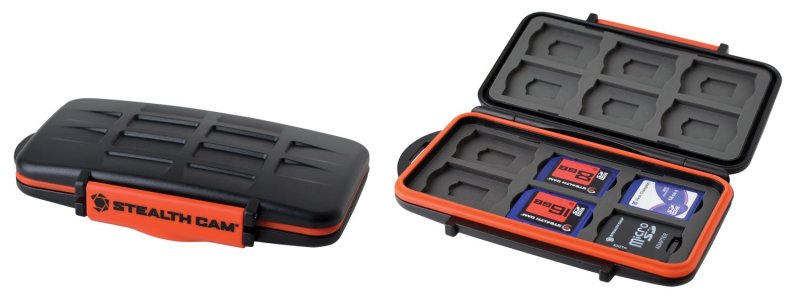 Stealth Cam STCMCSC Memory Card Storage Case 24 Capacity Black/Orange