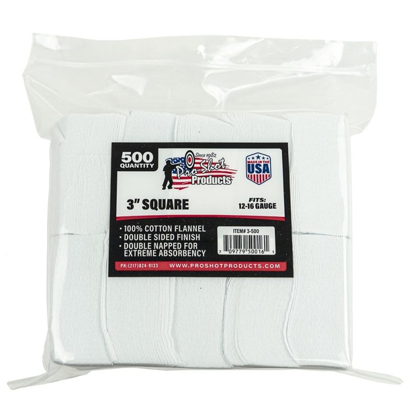 ProShot 3-500 3in Square Patches 12-16 Ga 500 Count