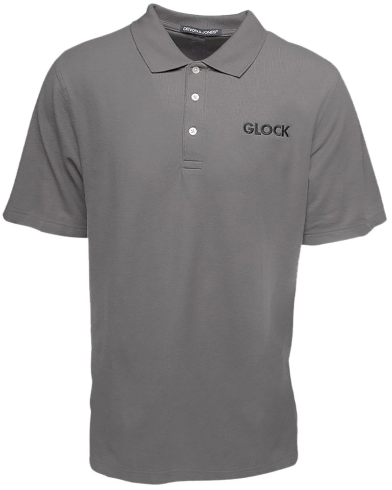 Glock AP95874 Classic Polo Gray Cotton Short Sleeve Small