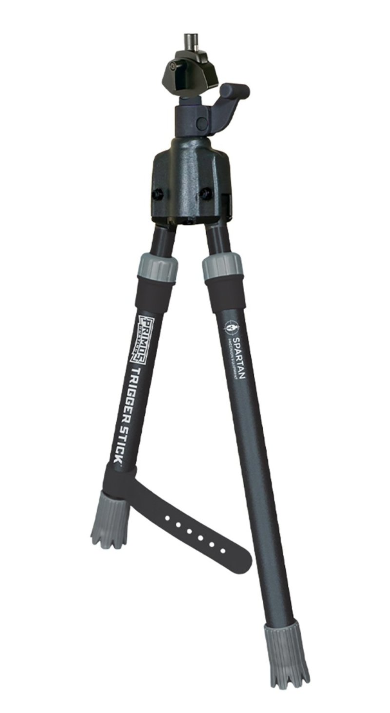 Primos Trigger Stick Gun Mounted Bipod Short Black with Spartan Technology - Quick Adjust, Magnetic Attachment System, Sturdy Steel