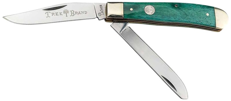 Boker 110829 Trapper 2.0 D2 Steel Clip Point Green Bone Handle 4.25"