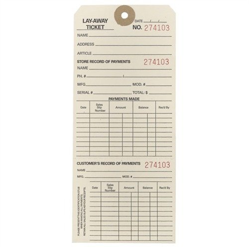 Brownells Lay-A-Way Tickets 100 Pack