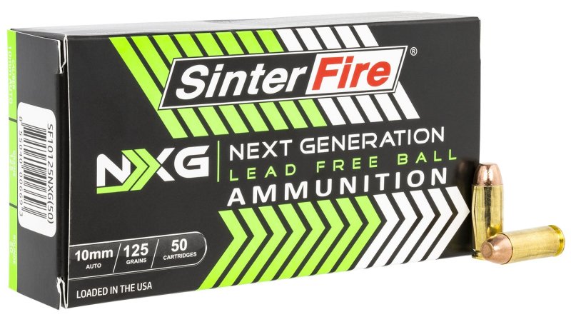 SinterFire SF10125NXG 10mm Auto 125gr Lead-Free Ammo 50 Rounds