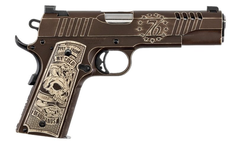 Auto-Ordnance Cold Dead Hands 1911, .45 ACP, 5" Barrel, TruGlo Sights, Custom Engraved Aluminum Grips, Stainless Steel, Cerakote Finish, 7-Round Capacity