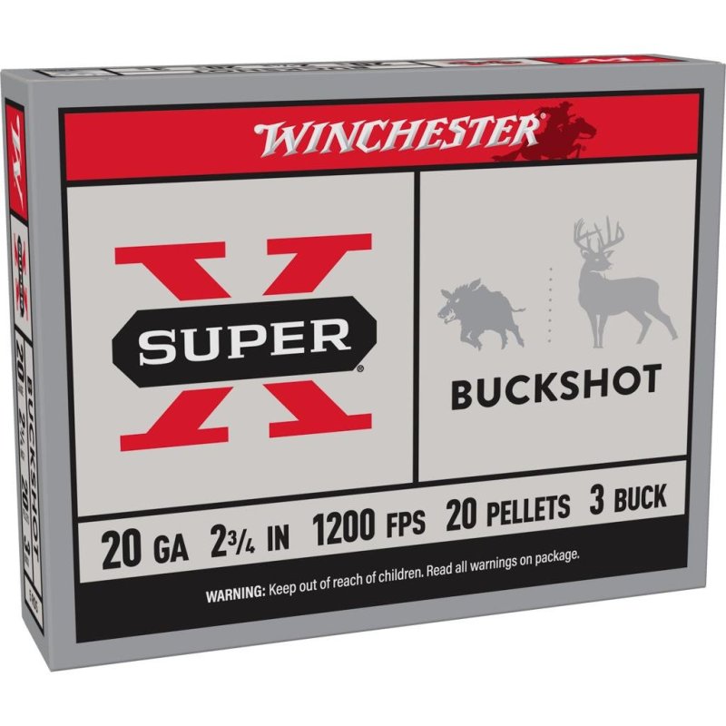 Winchester XB203 20 Gauge 2.75 in 20 Pellets 3 Buckshot 5 Rounds