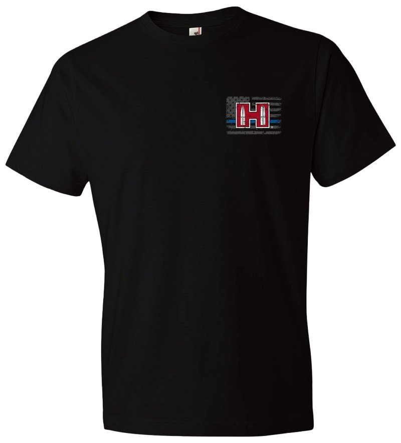 Hornady 30764 POW Blue Line Black XL Cotton T-Shirt