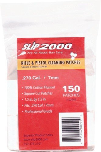 Slip 2000 60949 .270/7mm 1.5" Square Cotton Cleaning Patches 150-Pack