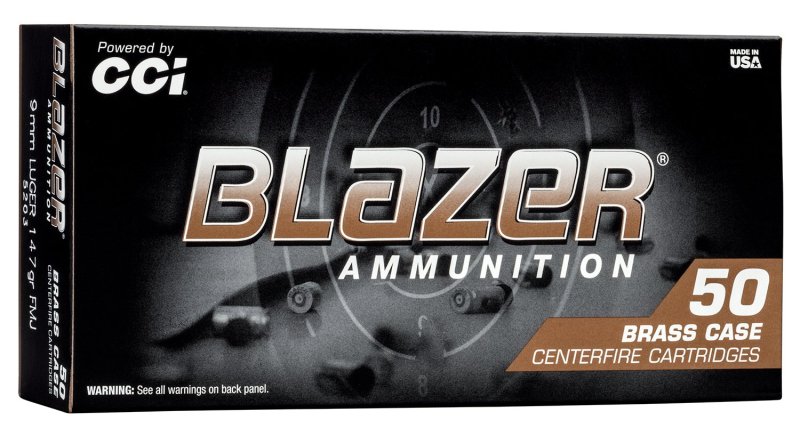 CCI 5203S 9MM 147GR TMJ BLAZER BRASS C-F