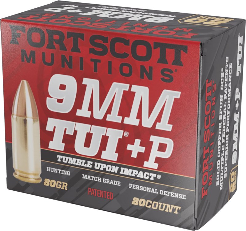 Fort Scott Munitions 9MM+P-080-SCV 9mm+P 80gr TUI JHP 20rd