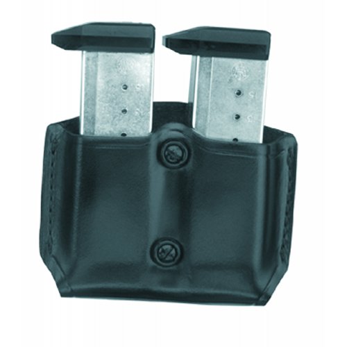 Gould & Goodrich Double Magazine Case Black Leather Belt Mount