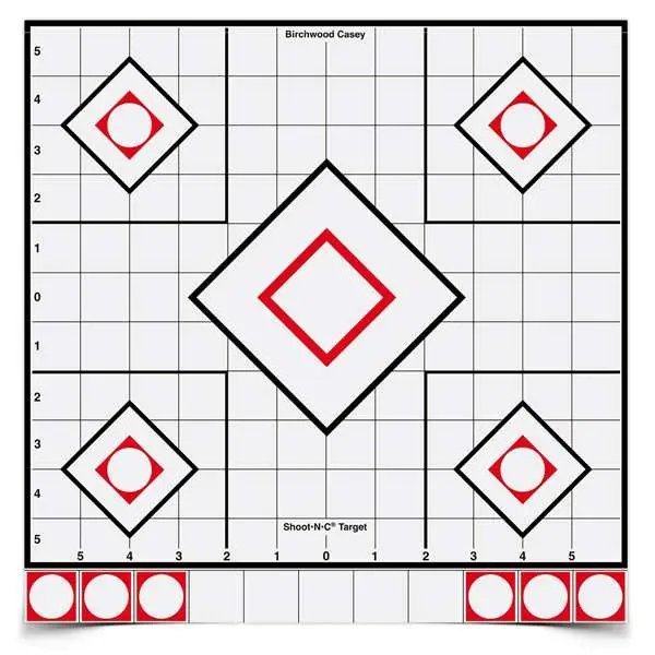 Birchwood Casey Shoot-N-C 12" White/Black Sight-In Target Self-Adhesive Indoor/Outdoor 5 Pack