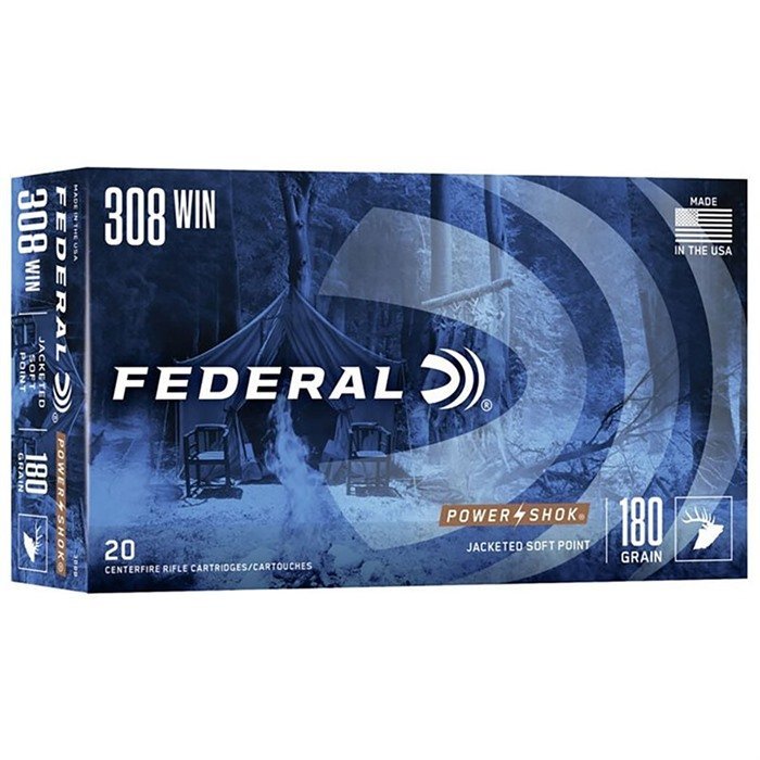 Federal 308B 308 Win 180 Grain Jacketed Soft Point 20 Rounds per Box