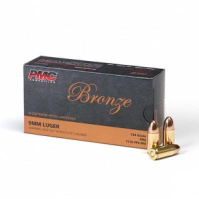PMC 9G 9mm Luger Ammo 124 Grain FMJ 1000rd Case 1110 FPS