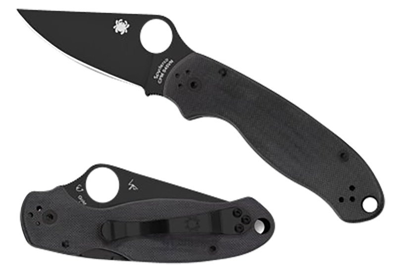 Spyderco Para 3 C223GPBK 2.95 In Plain Edge Black G-10 CPM S30V