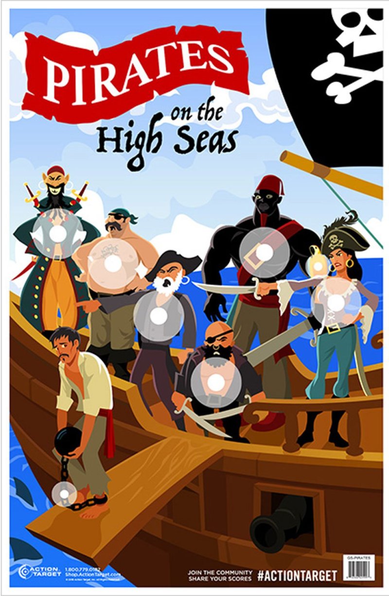 Action Target GSPIRATES100 Pirate Paper Targets 23"x35" 100/Box