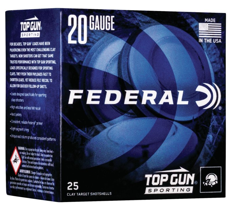 Federal Premium Top Gun Sporting 20 Ga 2-3/4" 7/8 oz 1250 FPS #7.5 25/ct