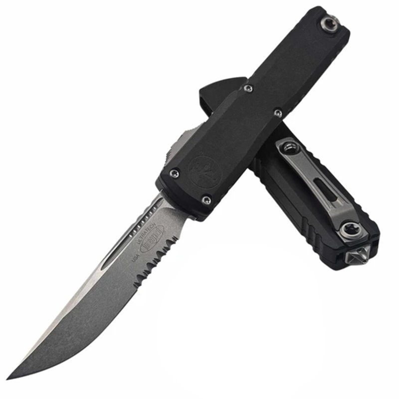 Microtech Ultratech G3 ZBP 3.55 In S/E Stonewash Black Alu Handle