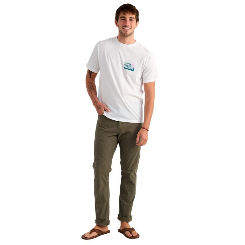 Huk Bait 'N Fetch Short Sleeve Tee White L Performance Tech