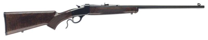 Winchester Model 1885 Low Wall Hunter 17 HMR 1rd 24" Octagon Barrel Brushed Polish Blued Rec Satin Walnut Fixed Pistol Grip Stock Right Hand (Full Size)