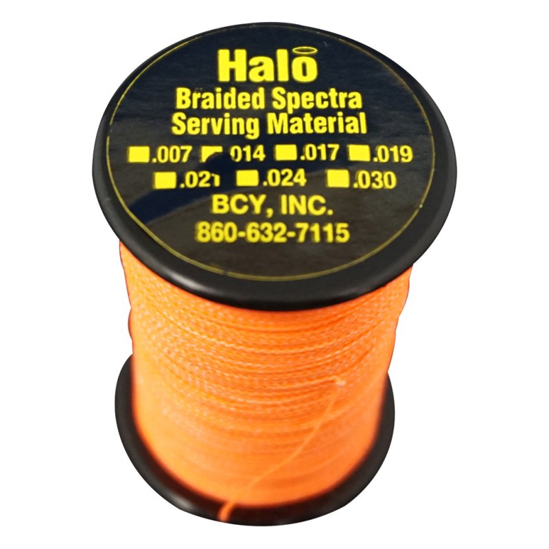 BCY Halo Neon Orange .014 120 yds. Braided Spectra Serving