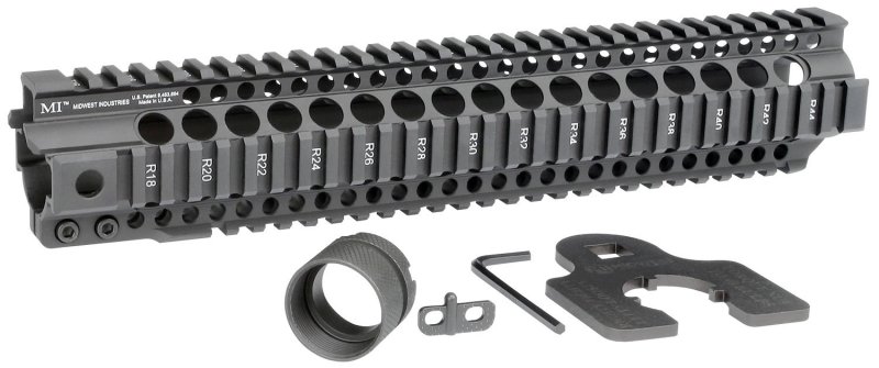 Midwest Industries MICRT12625 AR-15 Handguard 12.625 in Black Aluminum