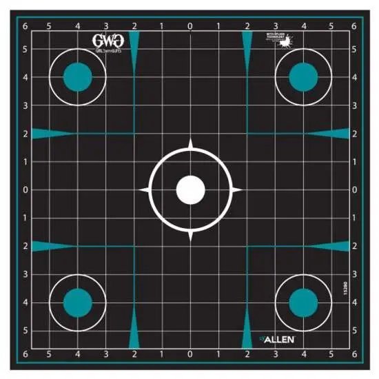 Allen Girls Guns Self-Adhesive Target Black Teal 12x12 5 Pack