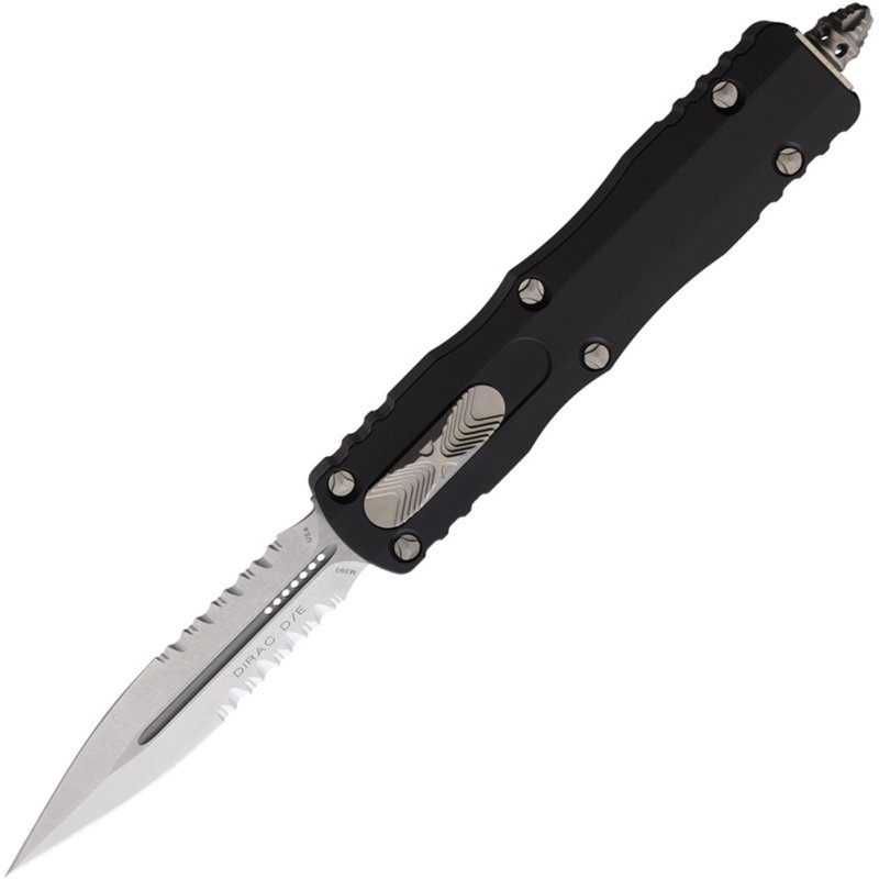 Microtech Dirac 225-11 OTF 2.92 In D/E Stonewash Black Alu Serrated