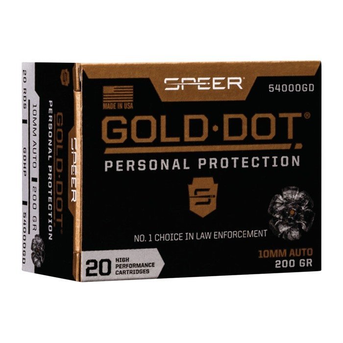 Speer Gold Dot 10mm Auto 200gr JHP Personal Protection 20/Box