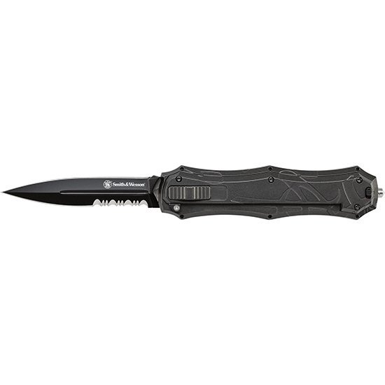 Smith & Wesson SWOTF9BS OTF Assist Dagger Knife 3.6" Black Oxide Blade