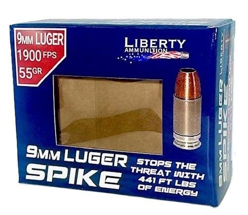 Liberty Spike 9mm 55Gr Copper HP 20Rd Tactical Ammo