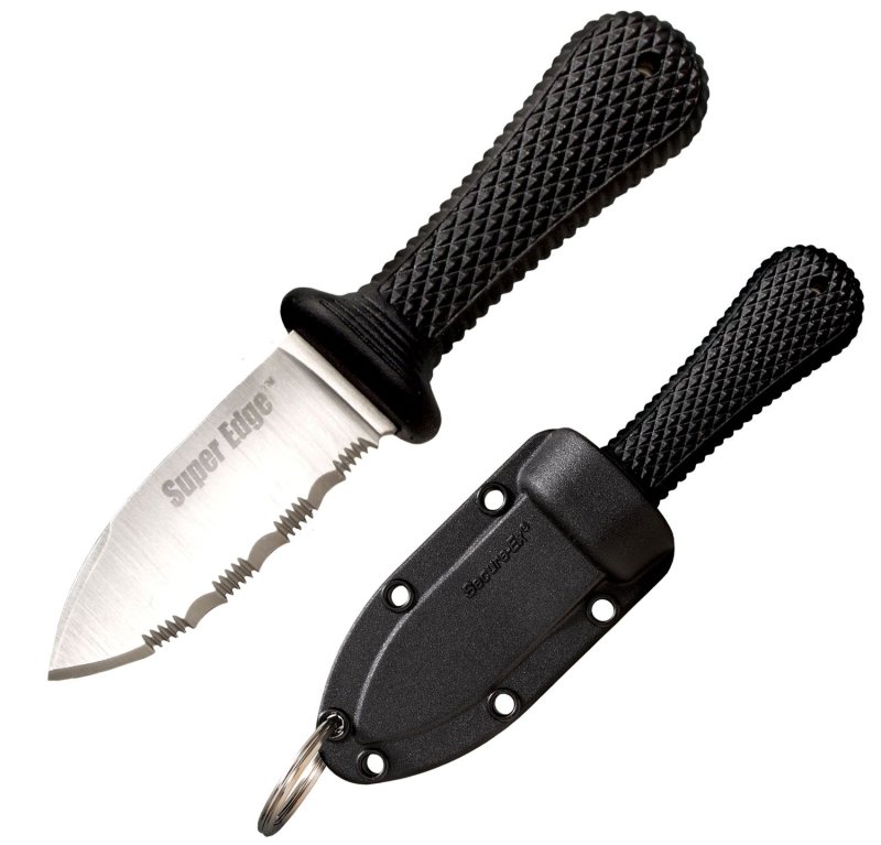 Cold Steel 42SS Super Edge 2" AUS-8A Blade Black Kray-Ex Handle Sheath
