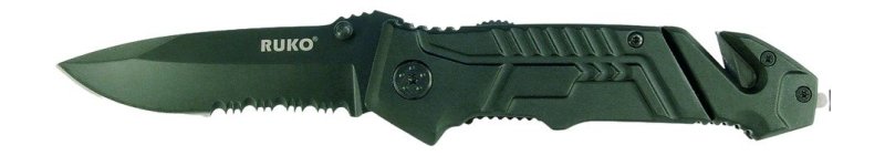 RUKO RUK0144S 440A Black Rubber Folding Knife 3.25 Inch