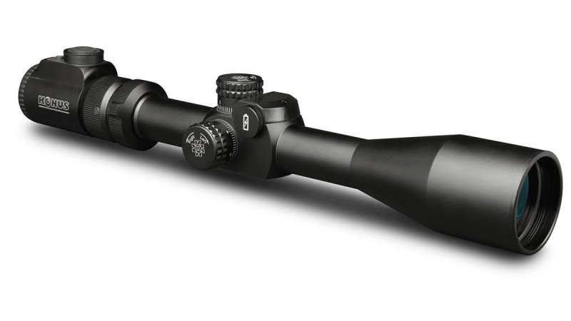 Konus Pro-EL30 6-24x50mm Illuminated LCD Scope, 10 Interchangeable Reticles, Waterproof, Fogproof, Shockproof, Parallax Wheel, Red Illumination, 30mm Tube