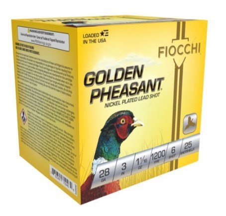 Fiocchi Golden Pheasant 28Ga 3in #6 11rd. Nickel-Plated