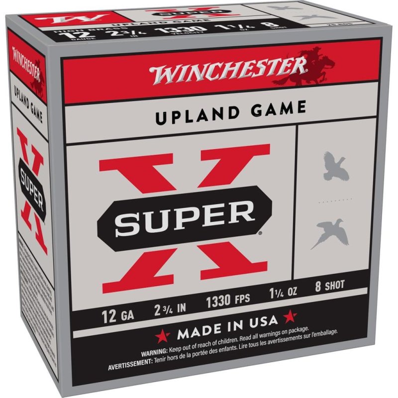 Winchester Ammo X128 Super X Heavy Game Load High Brass 12 Gauge 2.75" 1 1/4 oz 1330 fps 8 Shot 25 Bx/10 Cs