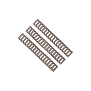 ERGO 18-Slot Low-Pro Ladder Picatinny Rail Cover - Pack of 3 - Dark Earth