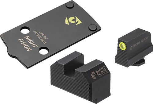 Night Fision Optic Plate + Backup Sight Combo Yellow Front Night Sight (UPC 541135)