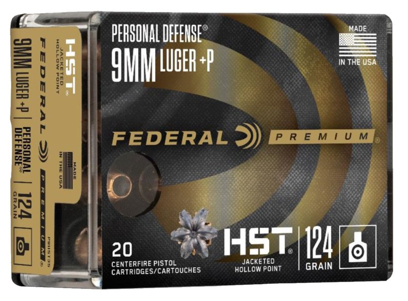 Federal P9HST3S 9mm Luger +P 124 Grain HST JHP 20 Rounds Box