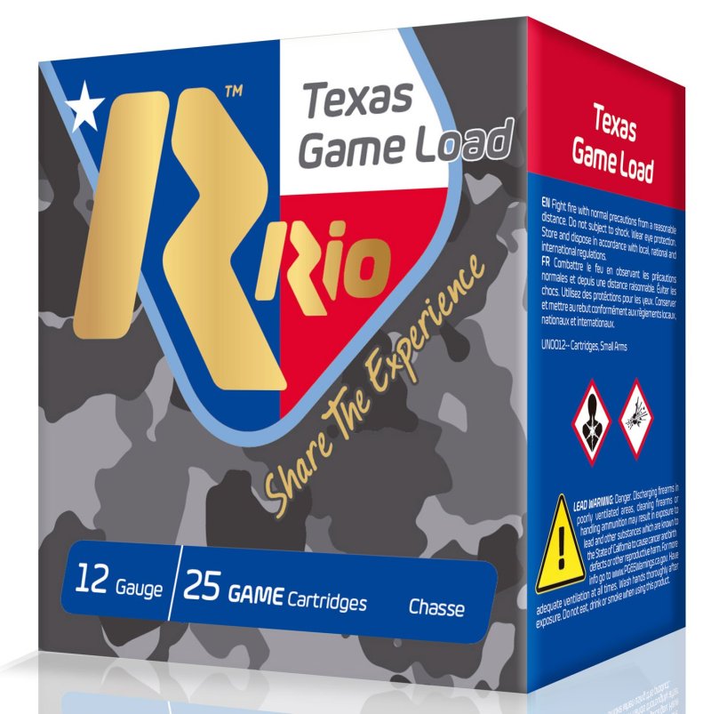 Rio TGHV366TX Texas Game Load 12Ga 2.75" 1-1/4oz #6 Shot 25/Box