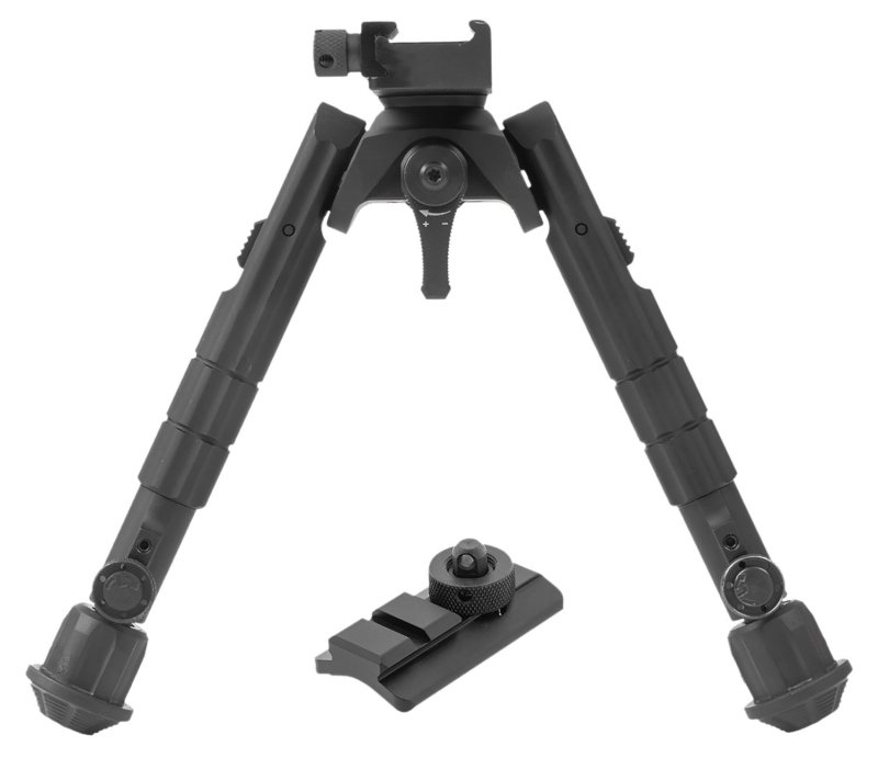 UTG TLBP01B 7-9 In Bipod Black Anodized Aluminum Rubber Feet