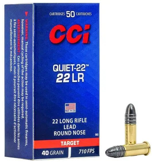 CCI Quiet-22 22LR 40gr Lead Round Nose 50 Rounds