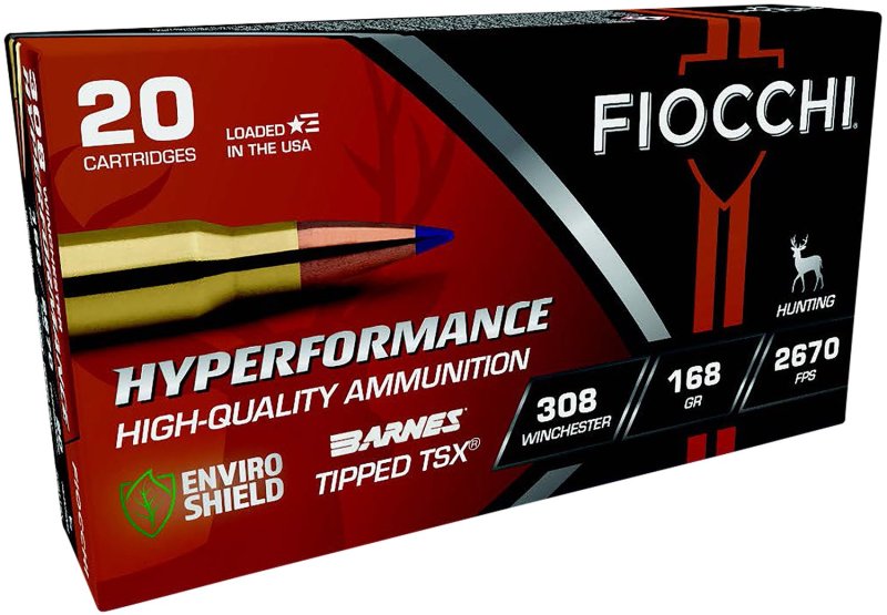 Fiocchi 308TTSX Hyperformance 308 Win 168gr Barnes Tipped TSX 20/Box