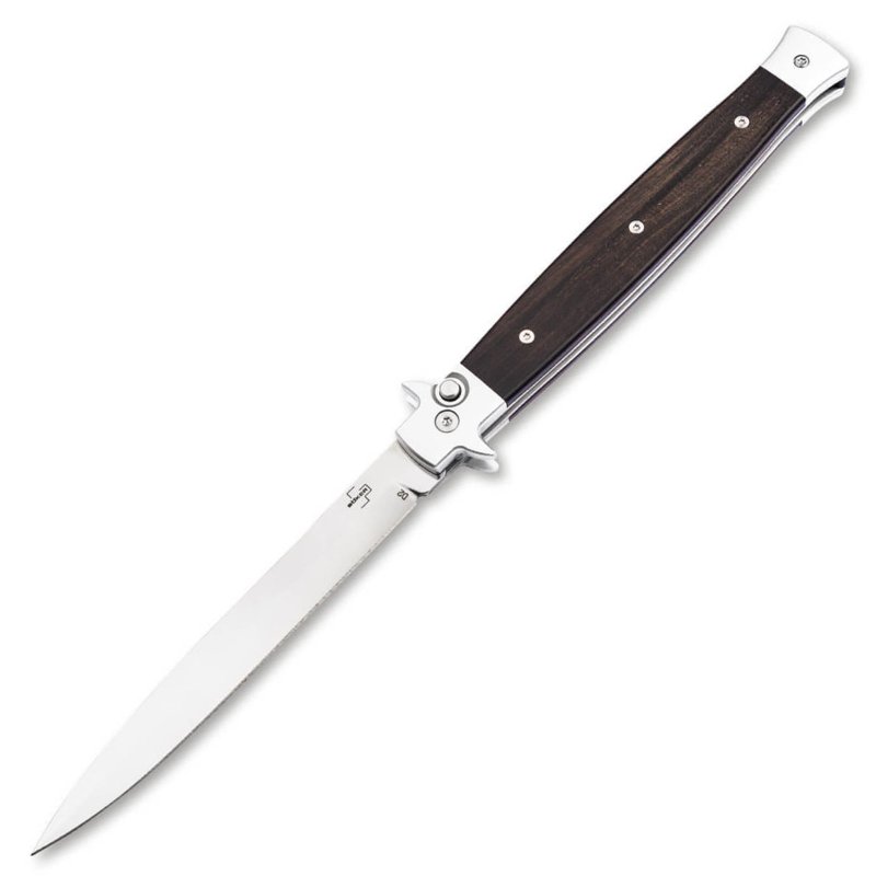 BOKER Stiletto 5.0 In False Edge Plain Blade Ebony Satin