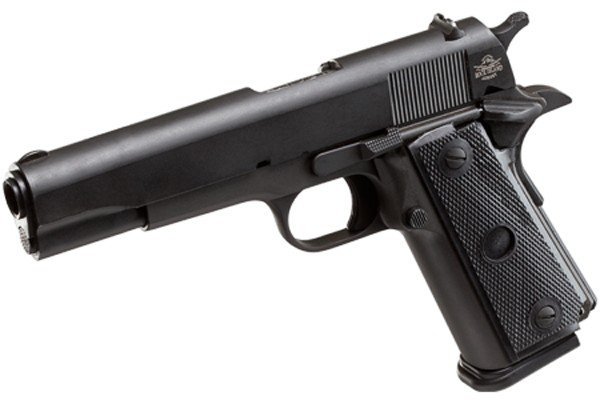 Rock Island 51453MA GI Standard FSHC, 45 ACP Caliber, 5" Barrel, 10+1 Capacity, Black Parkerized Steel, Beavertail Frame, Serrated Slide, Black Rubber Grip