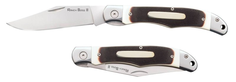 Cold Steel CS20NPM1 Ranch Boss II 4" Folding SK-5 Blade Sawed Bone Handle