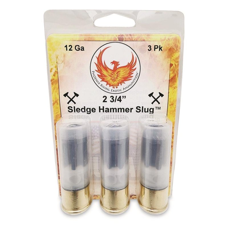 Phoenix PR-SLEDGEHAMMER 12ga 2-3/4" 685gr HP Slug 3ct Pack