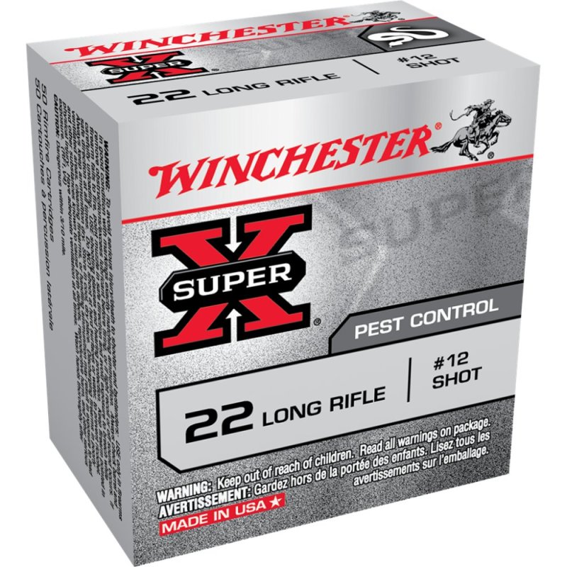 Winchester Ammo X22LRS Super X 22 LR #12 Shot 50 Bx/100 Cs