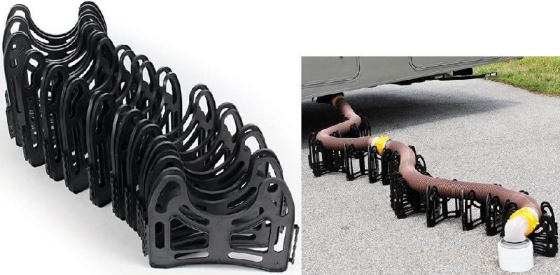 CAMCO Sidewinder 10' Plastic Sewer Hose Support Deep Cradles