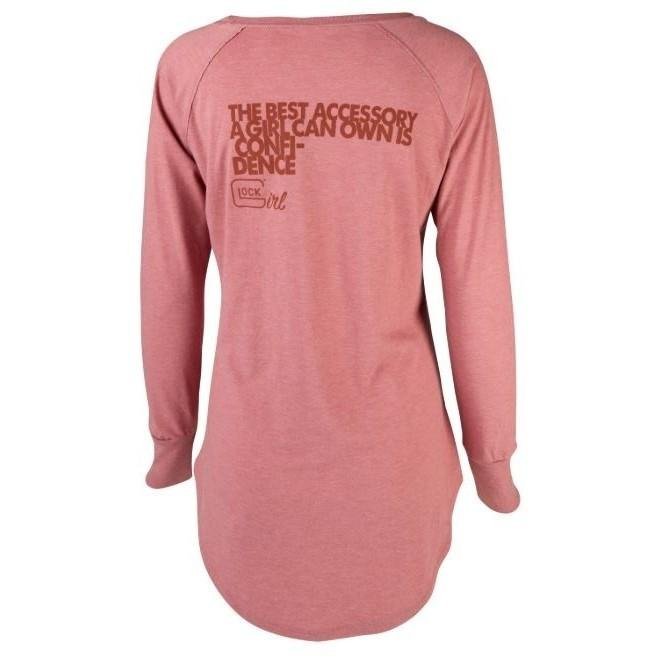 Glock Girl Confidence Long Sleeve Shirt Blush XL Cotton