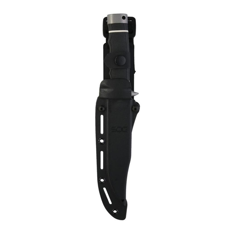 SOG Tech Bowie S11B-BX Knife 6.4" Fixed Clip Point Blade Black Handle